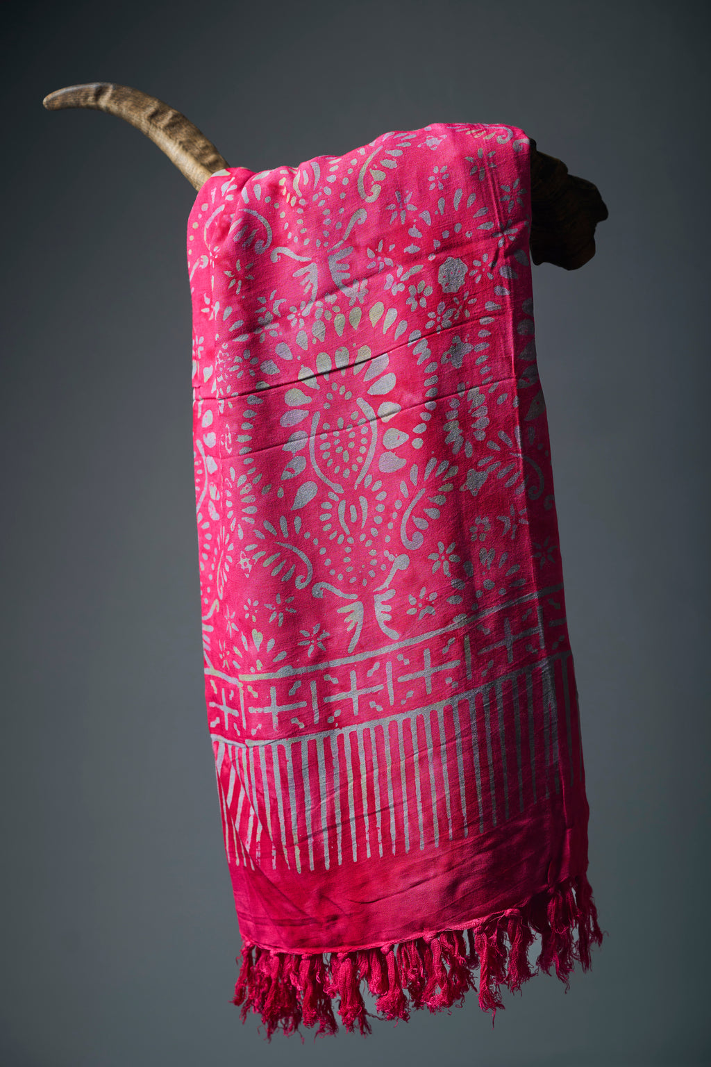 Luxe rayon sarong roze/blauw - Stijlvolle, lichte cover-up & strandhanddoek